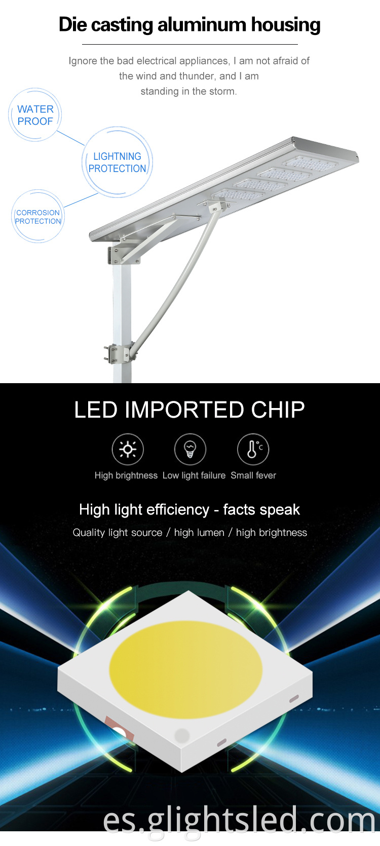 Farola llevada solar integrada del alto brillo al aire libre Ip65 Smd 60w 90w 120w 150w todo en uno